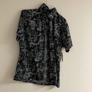 Floral grey button up brand new